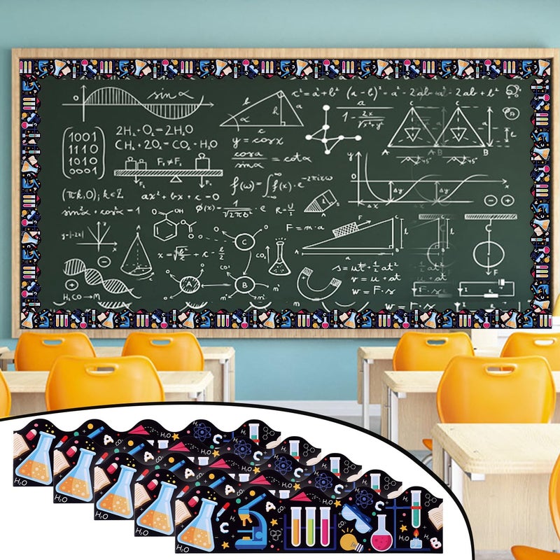 PEUTIER 72pcs Science Lab Borders Classroom Decor, 72ft Bulletin Board Borders Trim Colorful First Day of School Cutouts for Office Classroom Bulletin Board Decorations - Image 3